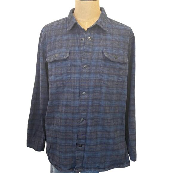 GAP Navy Plaid Flannel Jacket Shirt Men's size XL - Picture 1 of 10